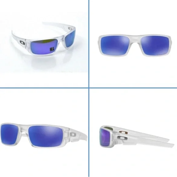 Oakley Crankshaft Violet Iridium Polarized Lenses, Matte Clear Frame NWT $187 - Picture 8 of 9